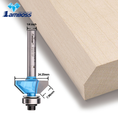 Lamboss V Router Bit 45 degrés Chamfer Bit avec roulement gravure bits de routeur